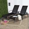 Tangkula 2PCS Adjustable Chaise Lounge Chair Recliner Patio Yard Outdoor w/ Armrest Black - 2 of 4