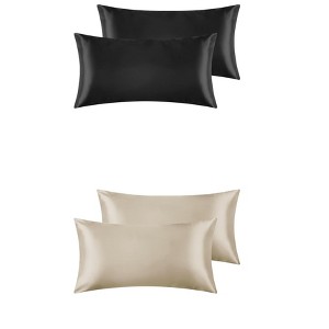 Unique Bargains Hair and Skin Envelope Closure Breathable Satin Pillowcase 4 Pcs - 1 of 4
