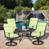 Aoodor Outdoor High Back Dining Chair Cushion Set, Water Proof & Stain Resistant Polyester Fabric Cover with Ties and Zipper, Set of 4 - 2 of 4