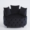 Elegant and Comfortable Velvet Accent Chair, Skin-Friendly, Ergonomic Design, Leisure Sofa Barrel Chair for Living Room, Small Spaces - Armless - 2 of 4