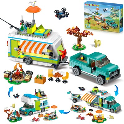 HOGOKIDS 879pcs City Camper Van Building Set Vehicles Friends Creative Adventure Gift for Kids Aged 6+
