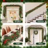 LOVMOR Lighted Christmas Pine Garland,Pine Garland Realistic,Decorated w/Pine Cones, Red Berries and Frosted White Accents - 4 of 4