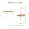 FurnitureR 42" Dining Table Set with 4 Chairs, Beech & White Interchangeable MDF Panels, Space-Saving Kitchen Dining Set for Apartment & Home Kitchen - 2 of 4