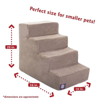 Stone Faux Suede 4-Step Pet Stairs
