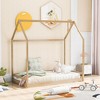 CAVINAS Twin/Full Size Wooden House-Shaped Bed Frame,Cute Floor Bed for Kids Room,Bedroom - 2 of 4