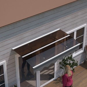 PAGED Awning Patio Awning with Thick Crystal Solid Polycarbonate Sheet and Aluminum Alloy Bracket for Outdoor - 1 of 4