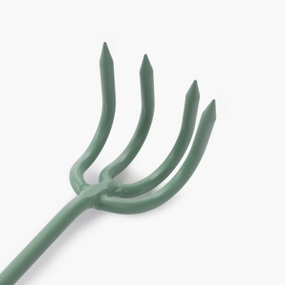 Ash and Mint Stainless Steel Garden Cultivator with Wooden Handle