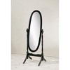 ALEXOUN 59.25 inches Wooden Floor Free Standing Mirror,Traditional Style Oval Dressing Cheval Mirror for Living Room Bedroom Cloakroom - 2 of 4