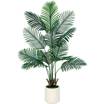 5FT Areca Palm Artificial Golden Cane Palm Tree Butterfly Palm Faux Plant with Pot Decor Tree for Home Office Indoor Outdoor