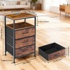 Lyngins Storage Side Table with 3 Fabric Drawers, Smart Nightstand with Charging Station, Multi-Drawer Small End Table Living Room & Bedroom Accent - 2 of 4