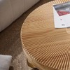 Maliang 31.5" W Modern Round Coffee Table, Wooden Carving Pattern Coffee Table with Metal Legs for Living Room, Office - 4 of 4