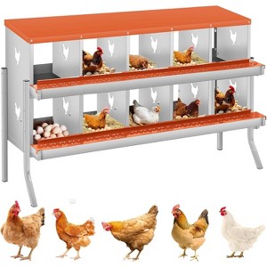 Coucheta Chicken Nesting Boxes - Available in Multiple Styles (Bracket Leg/Two-Tier/Wall Mount) & Compartments (6/8/10) for Easy Egg Collection. - 1 of 4
