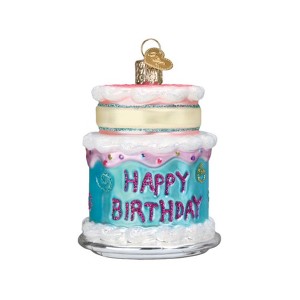 Old World Christmas Glass Blown Ornament for Tree, Happy Birthday Cake - 1 of 3