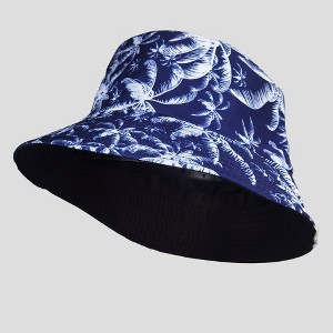 Anna-Kaci Women's Coconut Palm Print Bucket Hats Reversible Anti-UV Hat - 1 of 4