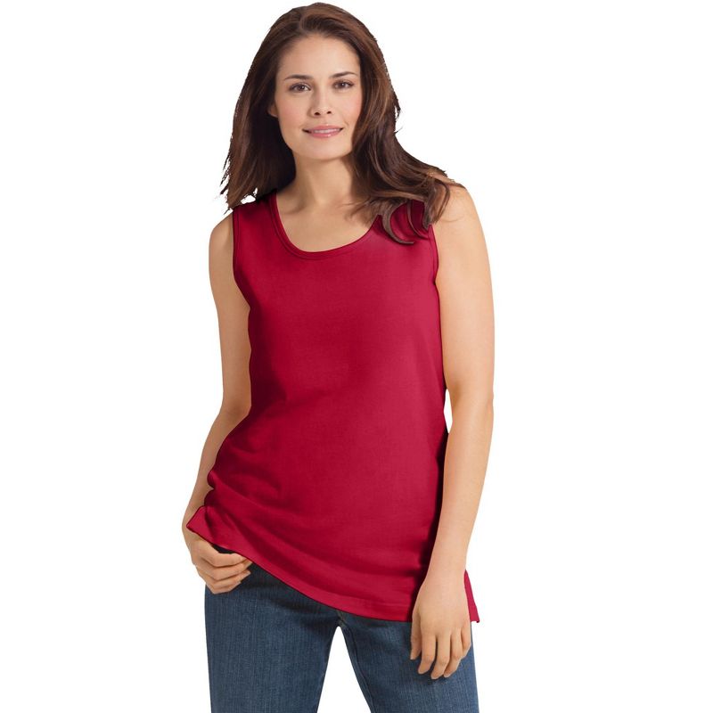 Woman Within Women's Plus Size Petite Perfect Scoopneck Tank, 1 of 2