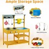 Garvee Wooden Play Kitchen,Pretend Mud Kitchen Set with Removable Sink & Faucet, Water Box, Stove Top,Storage Shelves(Yellow) - 4 of 4