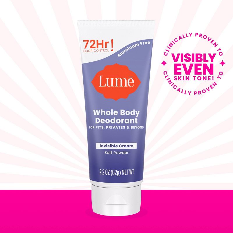 Lume Whole Body Women&#39;s Deodorant - Invisible Cream Tube - Aluminum Free - Soft Powder Scent - 2.2oz, 4 of 12