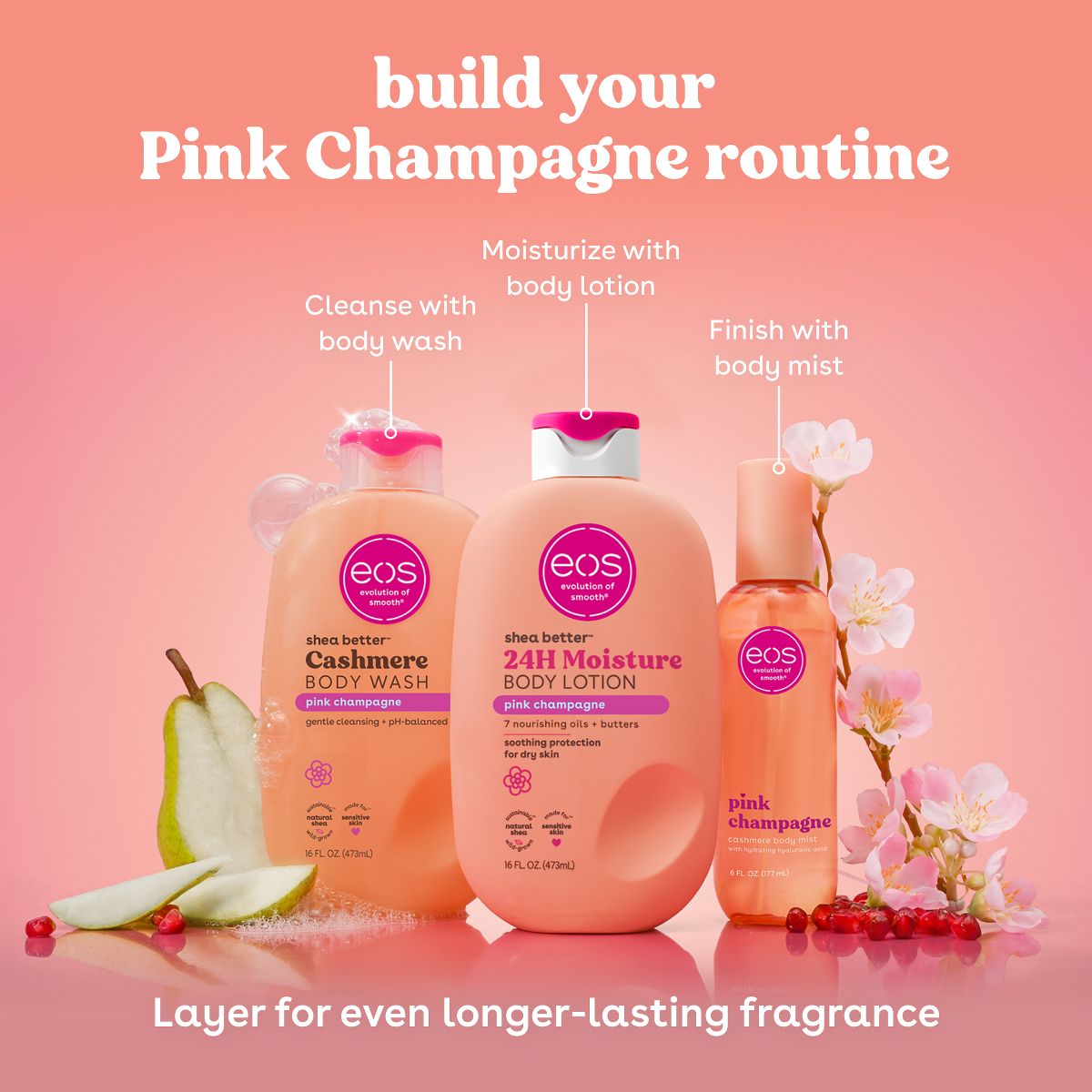 eos Shea Better 24H Moisture Body Lotion - Pink Champagne - 16oz - thumbnail 9