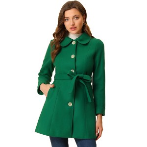 INSPIRE CHIC Women's Winter Elegant Lapel Collar Long Trench Coat - 1 of 4