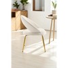 Mshliw Set of 1 Velvet Dining Chair with Curved Backrest, Upholstered Seat, Foam Cushion and Golden Metal Legs, Accent Side Chair for Dining Room - 2 of 4
