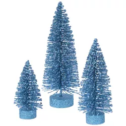 Vickerman 5"/7"/9" Turquoise Glitter Oval Artificial Christmas Tree, Unlit