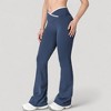 Anna-Kaci Women's Flare Leg Yoga Pants with Crossover High Waistband and Four-Way Stretch Fabric - 3 of 4