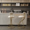 Velvet Round Bar Stools with Back and Footrest Set of 2 Counter Chairs for Kitchen Island - 3 of 4
