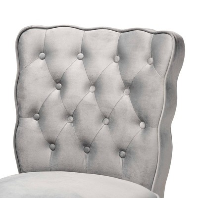 Adjustable Gray Velvet and Wood Bar Stool Set