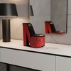 HomeRoots 9" Red Black And Gold Leopard Print Velvet High Heel Jewelry Box - 2 of 4