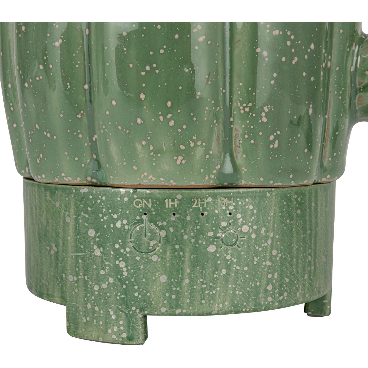 Storied Home Stoneware Cactus Oil Diffuser with Timer, Green - thumbnail 6