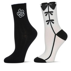 MeMoi Women's 2 Pair Pack Fashion Crew Socks - 1 of 1