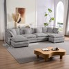 Mjkone 132'' Oversized Modular Sectional Sofa, U-Shaped Couch with 2 Ottomans, 6-Seat Chenille Fabric Upholstered Deep Seat Sofa - 2 of 4