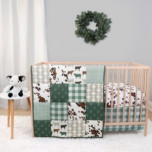The Peanutshell Boho Farm Crib Bedding Set and Stuffie Plush Toy - 4 Piece Set - 1 of 4
