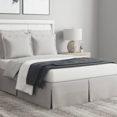 Queen Wrap-around Tailored Bed Skirt Silver Gray - Bed Maker's : Target