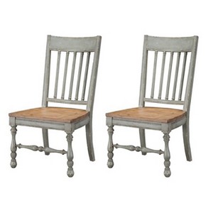Set of 2 Weston Dining Chairs Gray - Treasure Trove Accents: Hardwood Frame, No Assembly, Spot Clean - 1 of 4