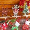 6 Christmas Stocking Holders for Mantle Silver Metal Snowflake Snowma for Mantel Fireplace Xmas Party and Home - 4 of 4