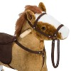 Cesicia Plush Cowboy Rocking Horse, Wooden Ride-On Toy, Wild West Fun, Brown, for 3-6 Years - 4 of 4