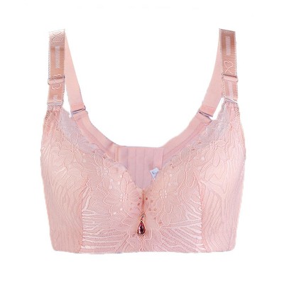 Allegra K Women's Plus Size Lace Floral Underwire Full Figure Minimizer Bra