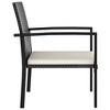 vidaXL Modern Patio Dining Chairs - Set of 2, Outdoor Use Poly Rattan Design in Black with Cream Cushions - 3 of 4