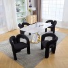 MAYEERTY Modern Soft Chenille Accent Chair - Open Back 3-Leg Barrel - Comfy Dining Set of 2 (Beige) - 3 of 4
