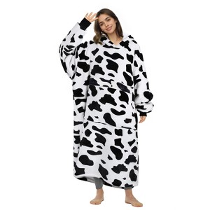 Catalonia Woman Man Full Body Blanket Hoodied Oversized Sweatshirt, Super Warm Soft Fuzzy Wearable Fleece Flannel Blanket, Cozy Gift for Wife Women - 1 of 4