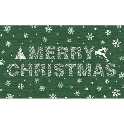 Christmas Entryway Mat for Holiday Decor Low Pile Machine Washable Welcome Doormat for Indoor/Outdoor Entryways