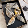 Anna-Kaci Elegant Satin Square Scarf Artistic Print Versatile Styling Accessory - 27.5IN×27.5IN - 3 of 4