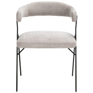 Izzy Chenille Dining Chair - Grey/Black - Safavieh - 1 of 4