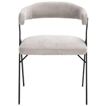 Izzy Chenille Dining Chair - Grey/Black - Safavieh.