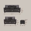 Faux Leather Sofa and Loveseat with Storage Ottoman Bench,Ultimate Comfort Couch for Living Room,Lounge Room-Morden Fort - 3 of 4