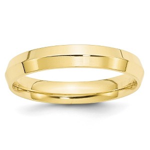Black Bow Jewelry 4mm 10K White or Yellow Gold Knife Edge Comfort Fit Band - 1 of 4