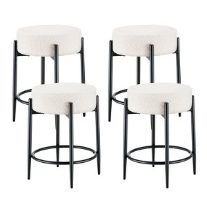 Dexmalle Set of 4 Modern Backless Kitchen Stools with Thick Cushion - 1 of 4