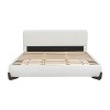 Upholstered Bed Frame with Solid Wood Legs, Elegant Boucle Platform Bed, Full/Queen/King Size, White - ModernLuxe - 4 of 4
