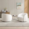 SEYNAR Modern Glam Teddy Fabric Upholstered 360 Degree Swivel Accent Armchair Set of 2 - 2 of 4